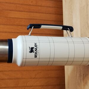 Stanley Cream Thermos with Black Handle